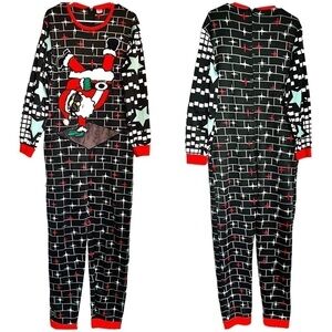 Holiday Time One Piece Santa Light Up Christmas Jumpsuit Ugly Sweater